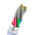 USB към Type-C кабел за данни 100W, 2m - Baseus Crystal Shine (CAJY000505) - лилав