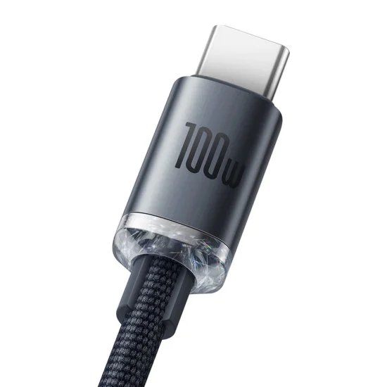Кабел за данни USB към Type-C 100W, 2m - Baseus Crystal Shine (CAJY000501) - черен