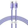 Baseus - Кабел за данни Crystal Shine (CAJY000205) - Type-C към Lightning, 20W, 1.2m - лилав