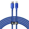 Baseus - Кабел за данни Crystal Shine (CAJY000203) - Type-C към Lightning, 20W, 1.2m - син