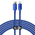 Baseus - Кабел за данни Crystal Shine (CAJY000203) - Type-C към Lightning, 20W, 1.2m - син
