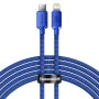 Baseus - Кабел за данни Crystal Shine (CAJY000203) - Type-C към Lightning, 20W, 1.2m - син