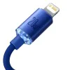 Baseus - Кабел за данни Crystal Shine (CAJY000203) - Type-C към Lightning, 20W, 1.2m - син
