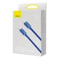 Baseus - Кабел за данни Crystal Shine (CAJY000203) - Type-C към Lightning, 20W, 1.2m - син