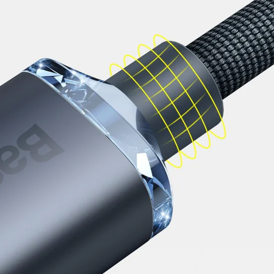 Baseus - Кабел за данни Crystal Shine (CAJY000201) - Type-C към Lightning, 20W, 1.2m - Черен