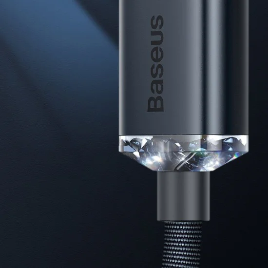 Baseus - Кабел за данни Crystal Shine (CAJY000001) - USB към Lightning, 2.4A, 1.2m - Черен