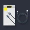 Baseus - Кабел за данни Crystal Shine (CAJY000001) - USB към Lightning, 2.4A, 1.2m - Черен