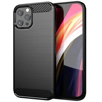 Калъф за iPhone 14 Pro - Carbon Silicone - Черен
