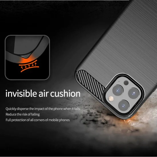 Калъф за iPhone 14 Pro - Carbon Silicone - Черен