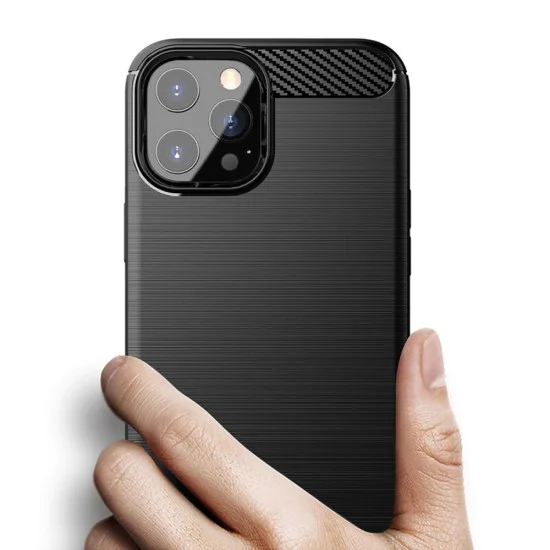 Калъф за iPhone 14 Pro - Carbon Silicone - Черен