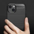 Калъф за iPhone 14 - Карбон силикон - черен
