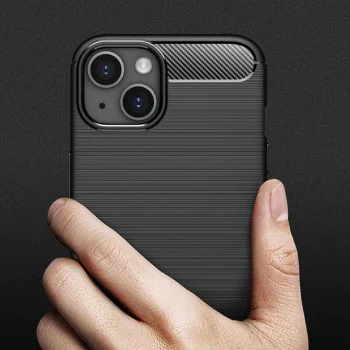 Калъф за iPhone 14 - Карбон силикон - черен