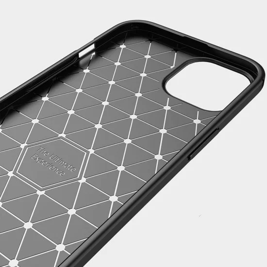 Калъф за iPhone 14 - Карбон силикон - черен
