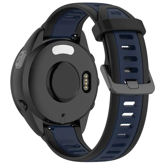Каишка за Huawei Watch GT 4 (41mm)/W1/Honor Watch S1/Garmin Venu 2S/Vivoactive 4S - Каишка за часовник (W053) - Тъмно син