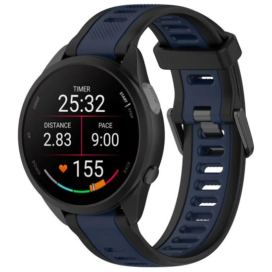 Каишка за Huawei Watch GT 4 (41mm)/W1/Honor Watch S1/Garmin Venu 2S/Vivoactive 4S - Каишка за часовник (W053) - Тъмно син
