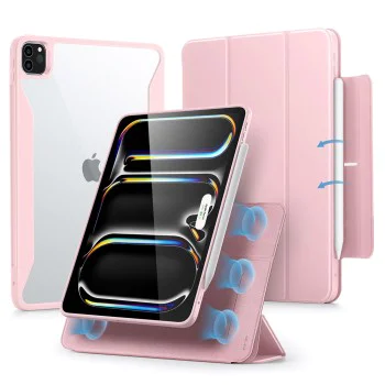 Калъф за iPad Pro 13 (2024) - ESR Rebound Hybrid - Розов