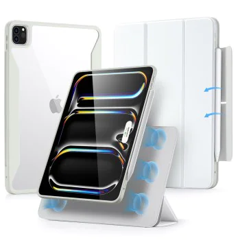 Калъф за iPad Pro 13 (2024) - ESR Rebound Hybrid - Бял