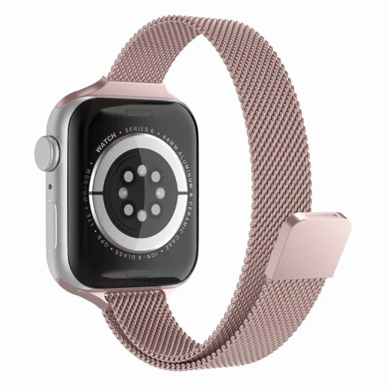 Каишка за Apple Watch 1/2/3/3/4/4/5/5/6/6/7/8/7/8/9/10/10/SE/SE 2 (38/40/41/42 mm ) - Каишка за часовник (W034) - Розова