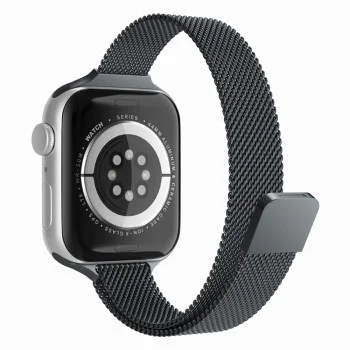 Каишка за Apple Watch 1/2/3/3/4/4/5/5/6/6/7/8/7/8/9/10/10/SE/SE 2 (38/40/41/42 mm ) - Каишка за часовник (W034) - Черна