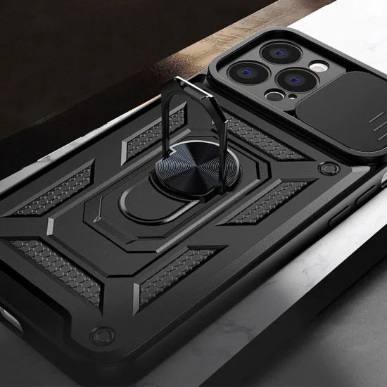 Калъф за iPhone 15 Pro Max - CamShield Series - син