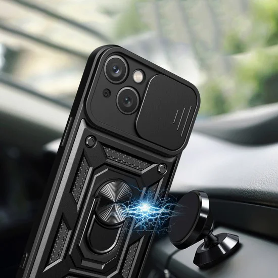 Калъф за iPhone 15 Plus - CamShield Series - син