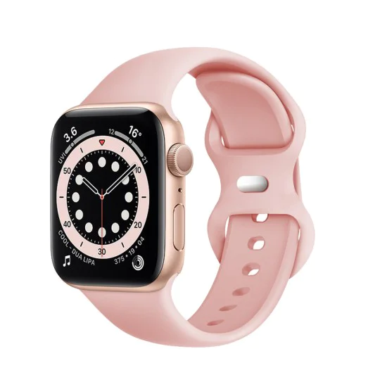 Каишка за Apple Watch 1/2/3/3/4/4/5/5/5/6/6/7/8/7/8/9/10/SE/SE/SE 2/Ultra/Ultra 2 ( 42/44/45/46/49 мм) - Каишка за часовник (W031) - Светло розово