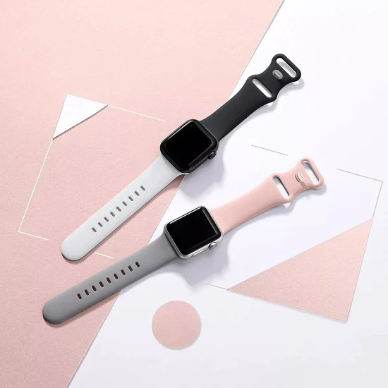 Каишка за Apple Watch 1/2/3/3/4/4/5/5/6/6/7/8/7/8/9/10/10/SE/SE 2 (38/40/41/42 mm ) - Каишка за часовник (W031) - Сив