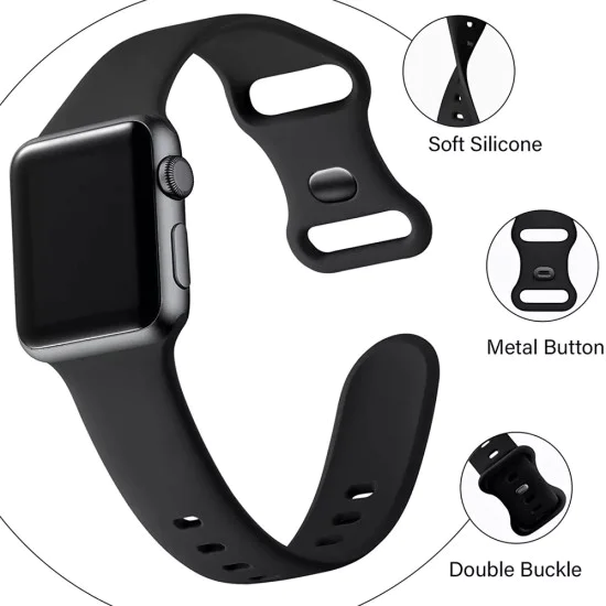 Каишка за Apple Watch 1/2/3/3/4/4/5/5/6/6/7/8/7/8/9/10/10/SE/SE 2 (38/40/41/42 mm ) - Каишка за часовник (W031) - Сив