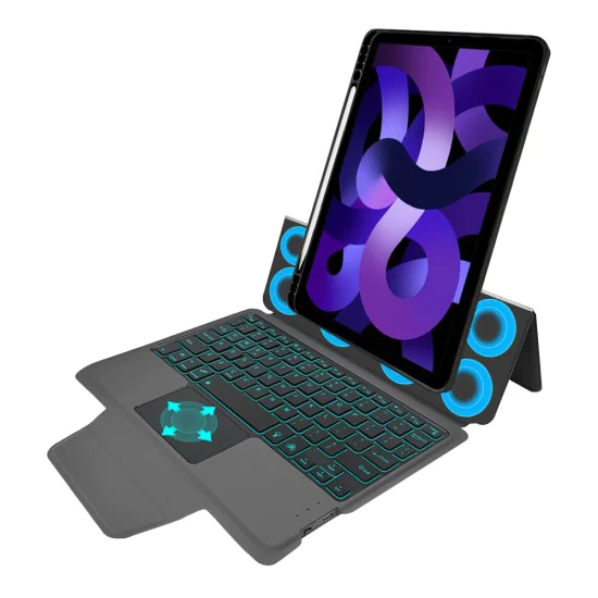 Калъф с клавиатура за iPad Air 4 (2020)/Air 5 (2022)/Air 11 (2024) + Протектор - KeyTab Pro - Черен