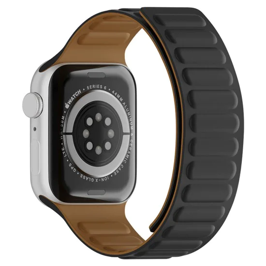 Каишка за часовник за Apple Watch 1/2/3/3/4/4/5/5/5/6/6/7/8/7/8/9/10/SE/SE/SE 2/Ultra/Ultra 2 (42/44/45/46/49 мм) - Каишка за часовник (W035) - Черна