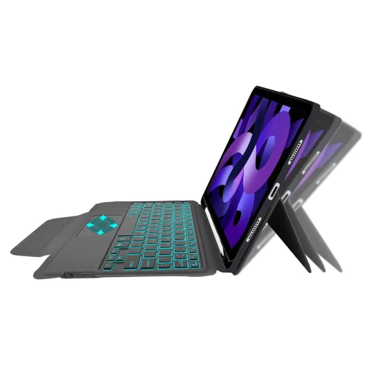 Калъф с клавиатура за iPad Air 4 (2020)/Air 5 (2022)/Air 11 (2024) + Протектор - KeyTab Pro - Черен
