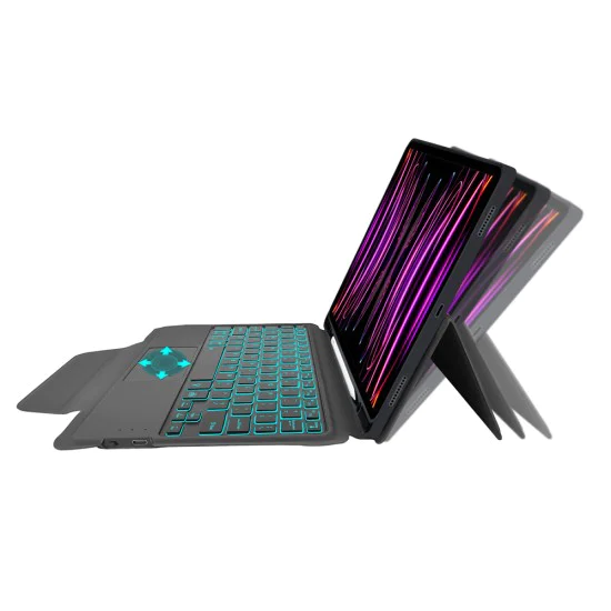 Калъф с клавиатура за iPad Pro 11 (2018 / 2020 / 2021 / 2022) + Протектор - KeyTab Pro - черен