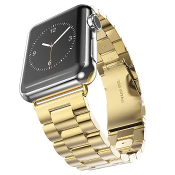 Каишка за Apple Watch 1/2/3/3/4/4/5/5/6/6/7/8/7/8/9/10/10/SE/SE 2 (38/40/41/42 mm ) - Каишка за часовник (W036) - Злато