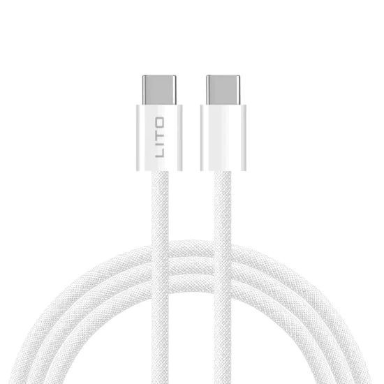 Кабел за данни Type-C към Type-C 60W, 2m - Lito (LD04) - Бял