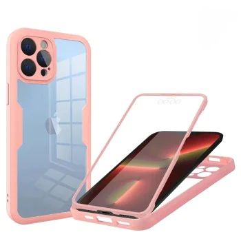 Калъф за iPhone 13 Pro + Протектор - ColorVerse 360 ​​Series - Розов