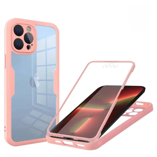Калъф за iPhone 13 Pro + Протектор - ColorVerse 360 ​​Series - Розов