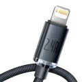 Baseus - Кабел за данни Crystal Shine (CAJY000101) - USB към Lightning, 2.4A, 2m - Черен
