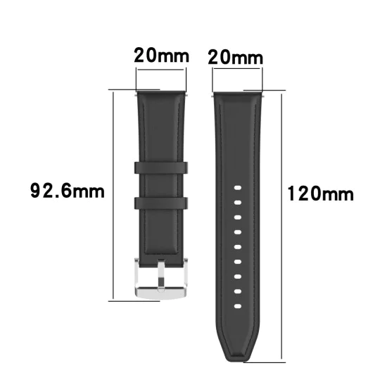 Каишка за часовник за Samsung Galaxy Watch 4/5/Active 2, Huawei Watch GT 3 (42mm)/GT 3 Pro (43mm) - Каишка за часовник 20mm (W007) - Черна