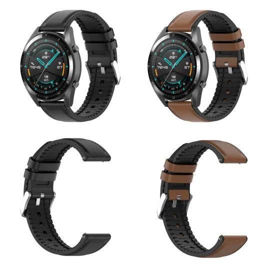 Каишка за часовник за Samsung Galaxy Watch 4/5/Active 2, Huawei Watch GT 3 (42mm)/GT 3 Pro (43mm) - Каишка за часовник 20mm (W007) - Черна