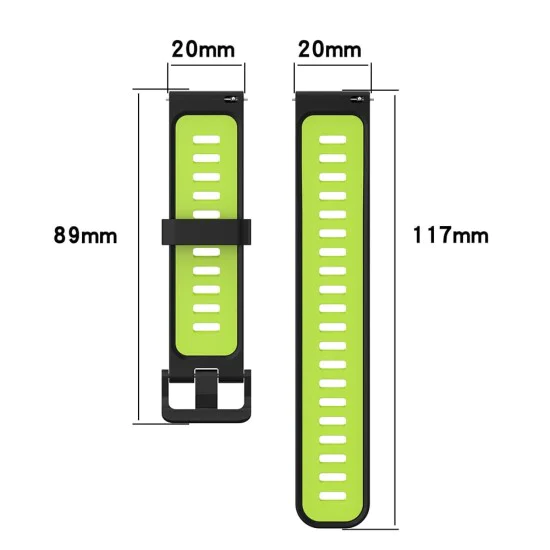 Каишка за часовник за Samsung Galaxy Watch 4/5/Active 2, Huawei Watch GT 3 (42mm)/GT 3 Pro (43mm) - Каишка за часовник 20mm (W002) - Черна