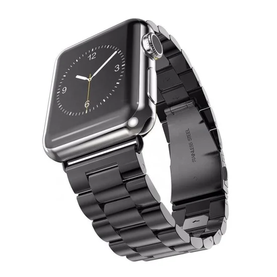 Каишка за Apple Watch 1/2/3/3/4/4/5/5/5/6/6/7/8/7/8/9/10/SE/SE/SE 2/Ultra/Ultra 2 ( 42/44/45/46/49 мм) - Каишка за часовник (W036) - Черен