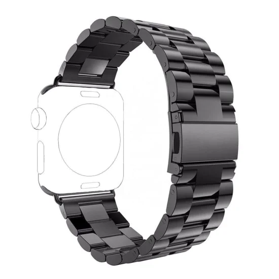 Каишка за Apple Watch 1/2/3/3/4/4/5/5/6/6/7/8/7/8/9/10/10/SE/SE 2 (38/40/41/42 mm ) - Каишка за часовник (W036) - Черна