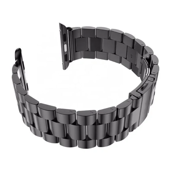 Каишка за Apple Watch 1/2/3/3/4/4/5/5/6/6/7/8/7/8/9/10/10/SE/SE 2 (38/40/41/42 mm ) - Каишка за часовник (W036) - Черна