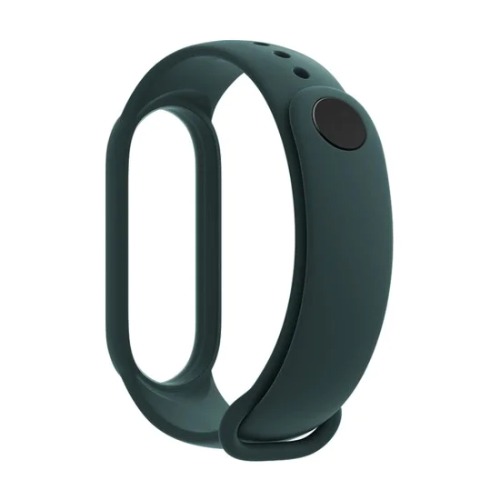 Каишка за Xiaomi Mi Band 5 / 5 NFC / 6 / 6 NFC / Amazfit Band 5 - Каишка за часовник (W013) - Тъмно зелен