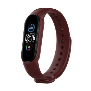 Каишка за Xiaomi Mi Band 5 / 5 NFC / 6 / 6 NFC / Amazfit Band 5 - Каишка за часовник (W013) - Тъмно червена