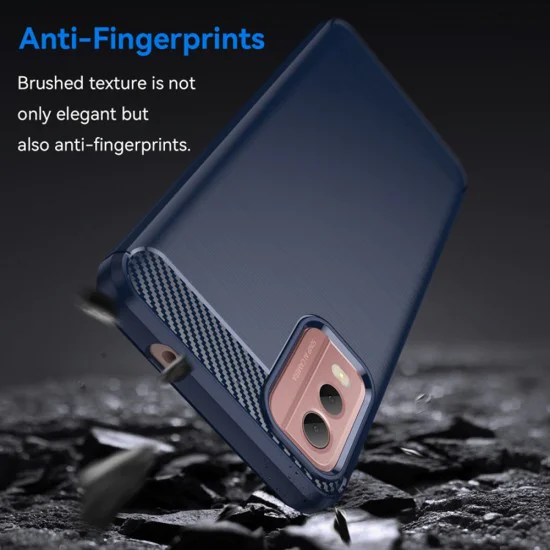 Калъф за Nokia C32 - Carbon Silicone - Blue