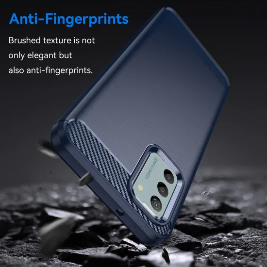 Калъф за Nokia G42 - Карбон силикон - син