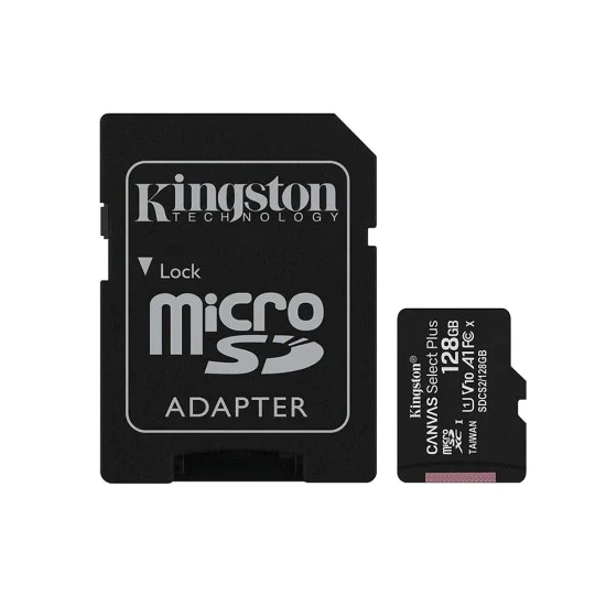 Карта памет с адаптер, 128GB - Kingston Canvas Go Plus (SDCS2/128GB) - Черен