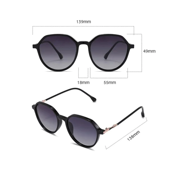 Слънчеви очила - Polarized PC (2203) - черно / градиентно сиво