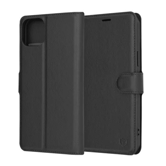 Калъф за iPhone 15 Plus - Кожено Протектор - Черен